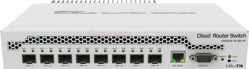 Коммутатор MikroTik CRS309-1G-8S+IN (8x SFP+ 10 Гбит/с, 1x RJ45 1 Гбит/с)